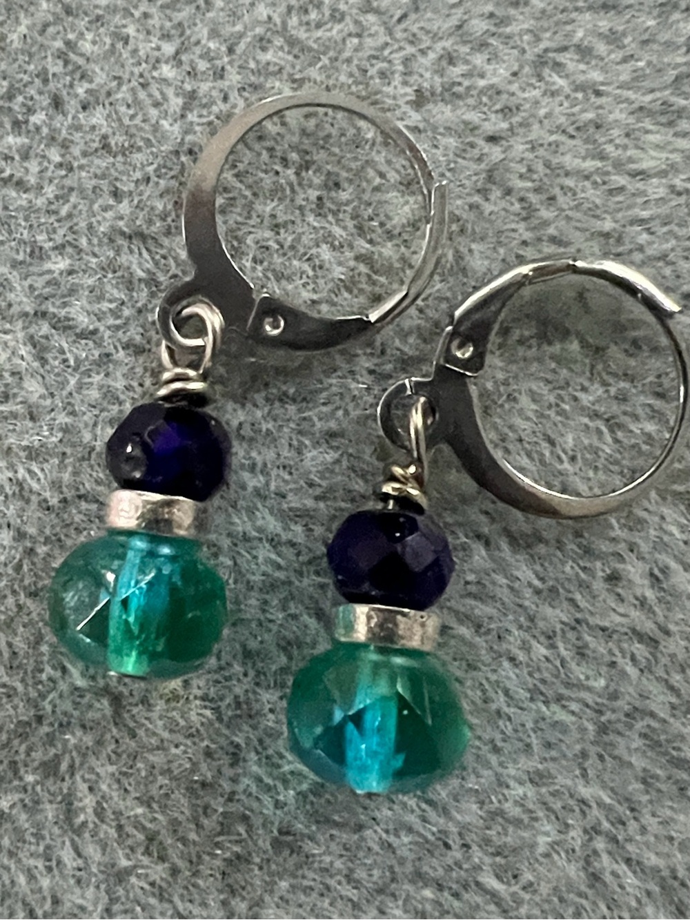Czech glass on Surgical Steel earloops